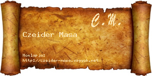 Czeider Masa névjegykártya
